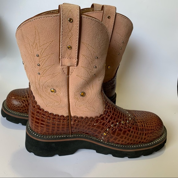 Ariat Shoes - Ariat Fatboy Gem Baby Western/Cowboy Boots in Copper Gator Print/Coral